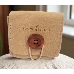 Young Living Essential Oil Felt Button Pouch Storage New Condition